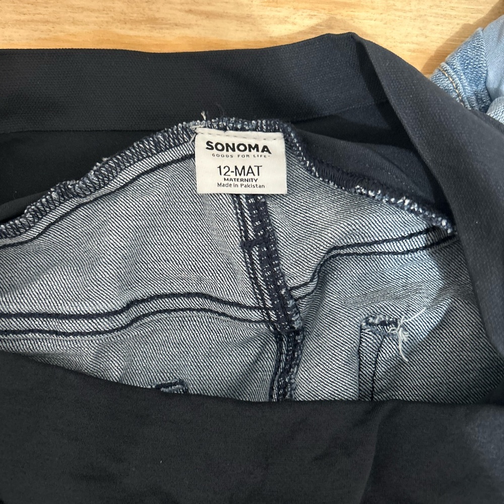 2 Pairs Sonoma Maternity Jean Shorts Size 12 - Picture 6 of 10